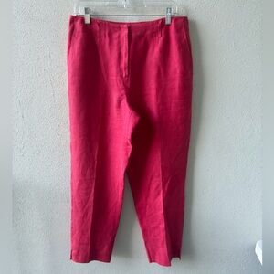 Talbots Lined Irish Linen Women Pants Size 12 Coral Color Casual Brunch Beach